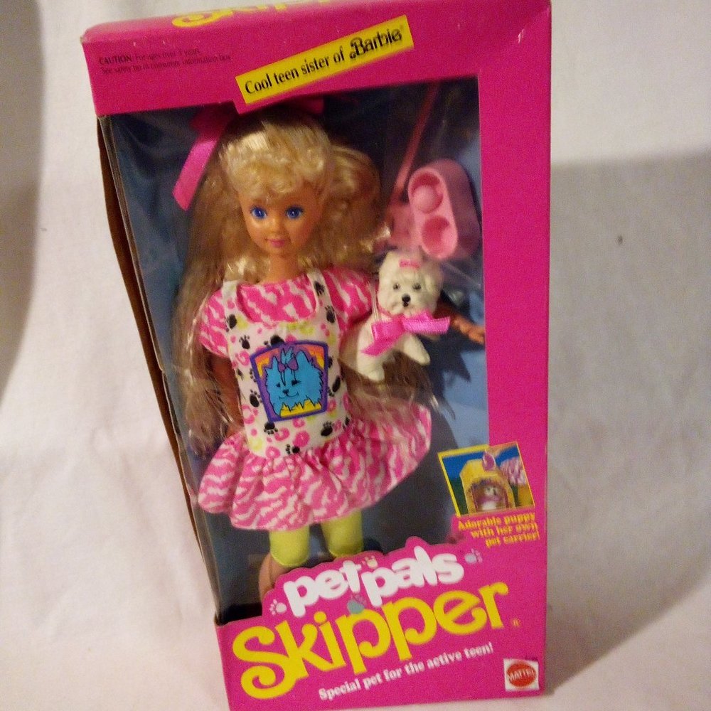 VINTAGE ,COLLECTABLE, SKIPPER  PET PAL, ,BARBIE DOLL @1991 made by Matel.